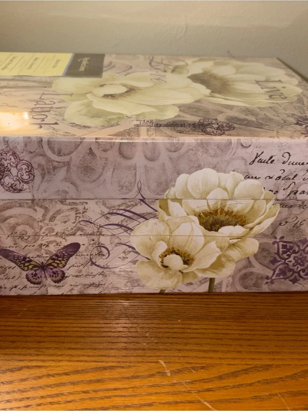 Recollections Lavender Floral Memory Box - Cream & Purple